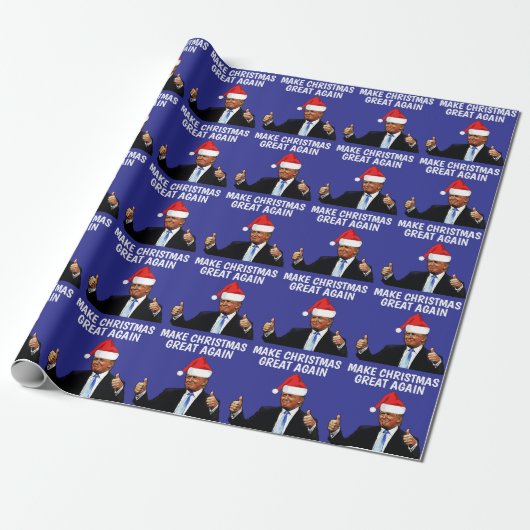 MAAK KERSTMIS GEWELDIG TRUMP KERST CADEAUPAPIER (Uitgerold)