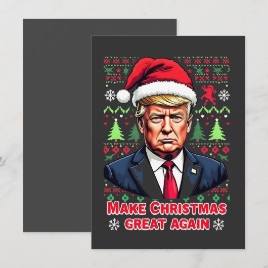 Maak Kerstmis Groot Again Hässlich Xmas Sweater tr Kaart (Voorkant / Achterkant)