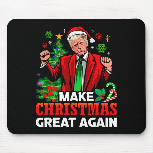Maak Kerstmis Groot Again Kerstman President Trump Muismat (Voorkant)