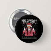 Maak Kerstmis Groot Again Trump Pyjama's Lelijk  Ronde Button 5,7 Cm (Voorkant /achterkant)