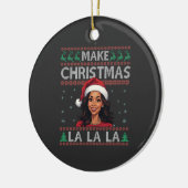 Maak Kerstmis La La La Lelijke Kersttrui Kamala Keramisch Ornament (Links)