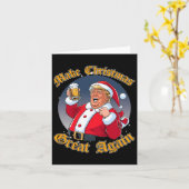 Maak Kerstmis weer geweldig 2024 Trump Funny Trump Kaart (Gele Bloem)