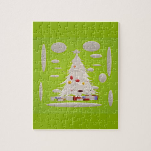 Maak Kerstmis weer geweldig bleke groene sneeuwbal Legpuzzel (Verticaal)