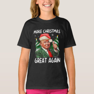 Maak Kerstmis weer geweldig Funny Sinterklaas Trum T-shirt
