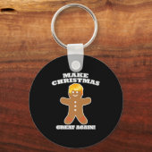 Maak Kerstmis weer geweldig Ginger Bread Man Trump Sleutelhanger (Voorkant)