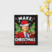Maak Kerstmis weer geweldig Grappig Donald Trump K Kaart (Gele Bloem)