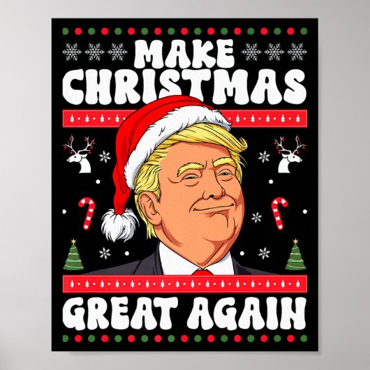 Maak Kerstmis weer geweldig, grappige Donald Trump Poster (Voorkant)