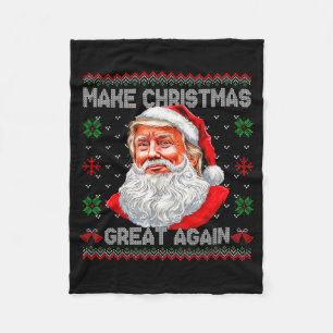 Maak Kerstmis weer geweldig Grappige Kerstman Trum Fleece Deken