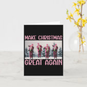 Maak Kerstmis weer geweldig Grappige Kerstman Trum Kaart (Gele Bloem)