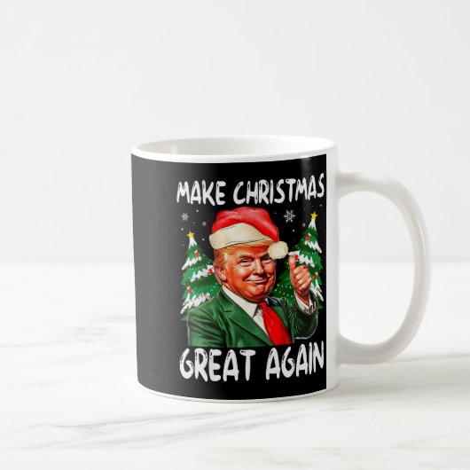 Maak Kerstmis weer geweldig Grappige Kerstman Trum Koffiemok (Rechts)