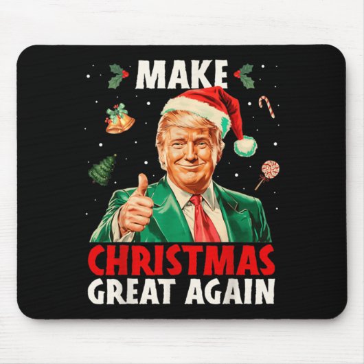 Maak Kerstmis weer geweldig Grappige Kerstman Trum Muismat (Voorkant)