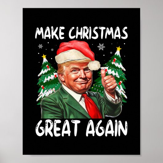 Maak Kerstmis weer geweldig Grappige Kerstman Trum Poster (Voorkant)