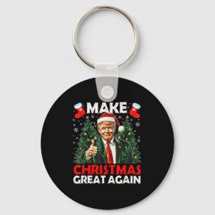 Maak Kerstmis weer geweldig Grappige Kerstman Trum Sleutelhanger