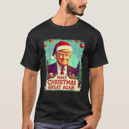 Maak Kerstmis weer geweldig Grappige Kerstman Trum T-shirt