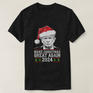Maak Kerstmis weer geweldig Grappige Kerstman Trum T-shirt