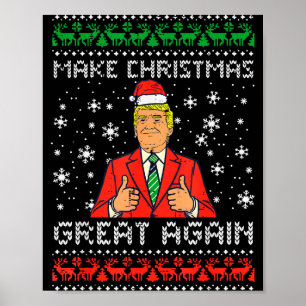 Maak Kerstmis weer geweldig, grappige Trump mannen Poster