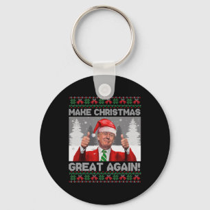 Maak Kerstmis weer geweldig Grappige Trump Pyjama' Sleutelhanger