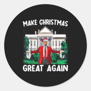 Maak Kerstmis weer geweldig Kerstmis Funny Trump P Ronde Sticker