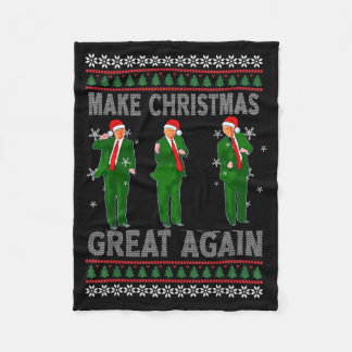 Maak Kerstmis weer geweldig Santa Trump Dans Lelij Fleece Deken