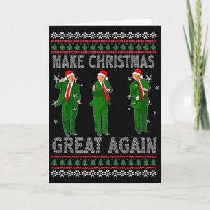 Maak Kerstmis weer geweldig Santa Trump Dans Lelij Kaart