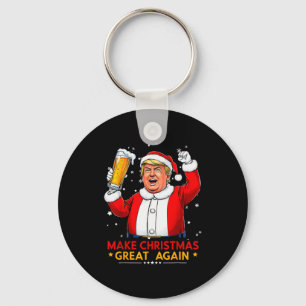 Maak Kerstmis weer geweldig Trump Amerikaanse vlag Sleutelhanger