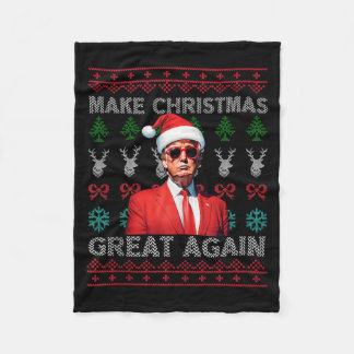 Maak Kerstmis weer geweldig Trump Kerstmis Grappig Fleece Deken