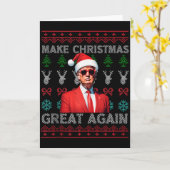 Maak Kerstmis weer geweldig Trump Kerstmis Grappig Kaart (Gele Bloem)