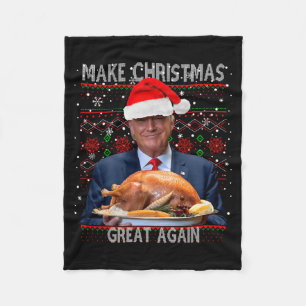 Maak Kerstmis weer geweldig Trump Pyjama's Lelijke Fleece Deken