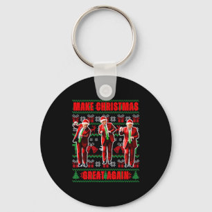 Maak Kerstmis weer geweldig Trump Pyjama's Lelijke Sleutelhanger