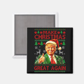 Maak Kerstmis weer geweldig Xmas Grappig Trump Pyj Magneet (Voorkant / Achterkant)