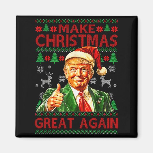 Maak Kerstmis weer geweldig Xmas Grappig Trump Pyj Magneet (Voorkant)