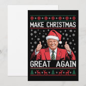 Maak Kerstmis weer Groot Kerst Trump Lelijke Pyjam Feestdagenkaart (Voorkant / Achterkant)