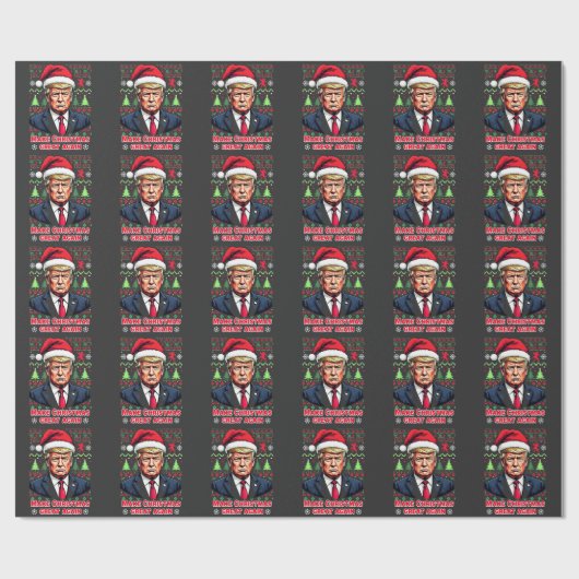 Maak Kerstmis weer Groot Lelijke Kersttrui trump Cadeaupapier (Vlak)
