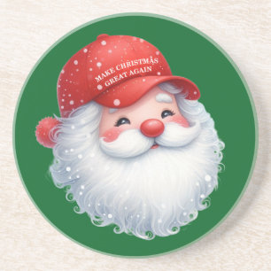 Maak Kerstmis weer Groot Maga GOP Kerstman Zandsteen Onderzetter