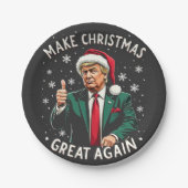 Maak Kerstmis weer Groot Ugly Xmas Sweater Trump Papieren Bordje (Voorkant)