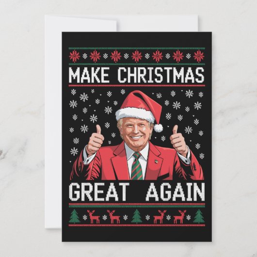 Maak Kerstmis weer Groot Xmas Trump Lelijke Pyjama Feestdagenkaart (Voorkant)