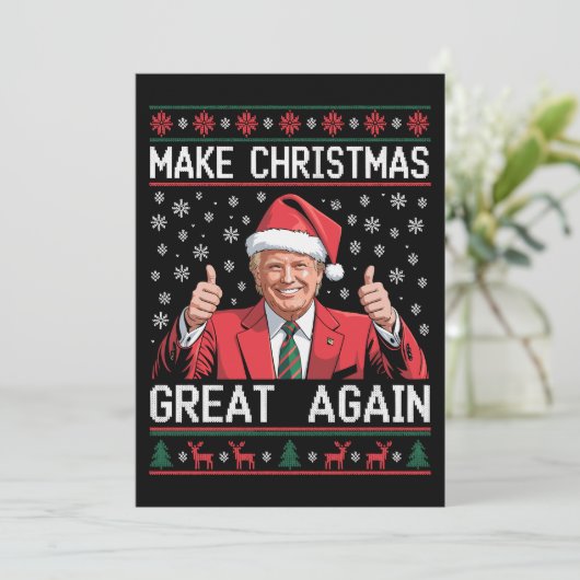 Maak Kerstmis weer Groot Xmas Trump Lelijke Pyjama Feestdagenkaart (Staand voorkant)