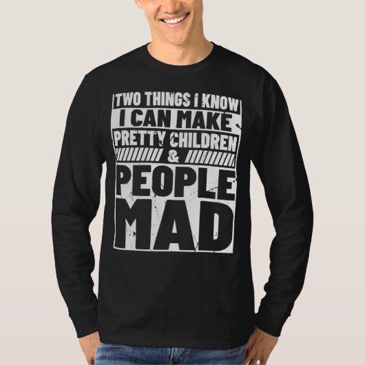 Maak kinderen Sarcasm citeert mam husba T-shirt (Voorkant)