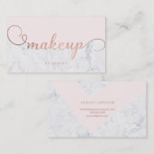 Maak kleurblok roos gouden tekenmarmer visitekaartje (Voorkant / Achterkant)