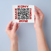 Maak Kony beroemd 2012 Video QR Code Joseph Kony Flyer (Hand)
