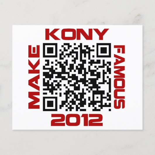 Maak Kony beroemd 2012 Video QR Code Joseph Kony Flyer (Voorkant)