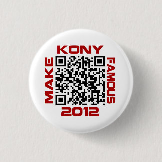 Maak Kony beroemd 2012 Video QR Code Joseph Kony Ronde Button 3,2 Cm