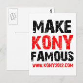 Maak Kony beroemd - Kony 2012 Briefkaart (Voorkant / Achterkant)
