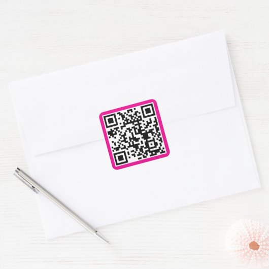 Maak koperroest aangepaste QR-code websiteadres Vierkante Sticker (Envelop)