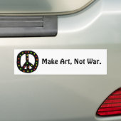 Maak kunst, geen oorlog. bumpersticker (Op auto)