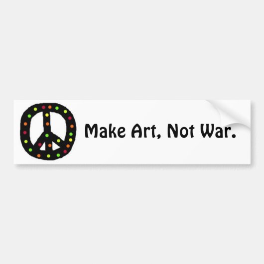 Maak kunst, geen oorlog. bumpersticker (Voorkant)