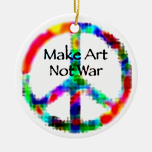 Maak kunst geen oorlog keramisch ornament