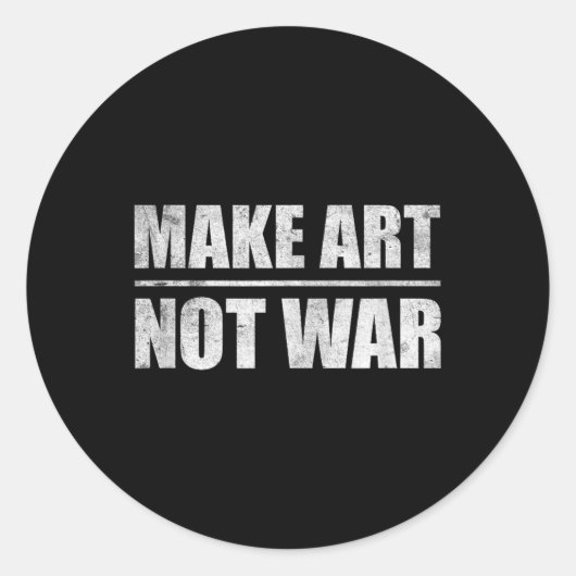 Maak kunst geen oorlog ronde sticker (Voorkant)