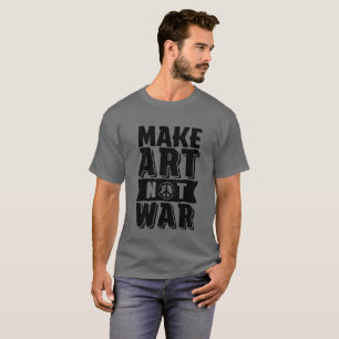 Maak kunst geen oorlog voor kunst grote studenten  t-shirt