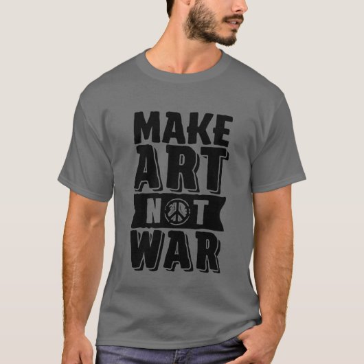 Maak kunst geen oorlog voor kunst grote studenten  t-shirt (Voorkant)